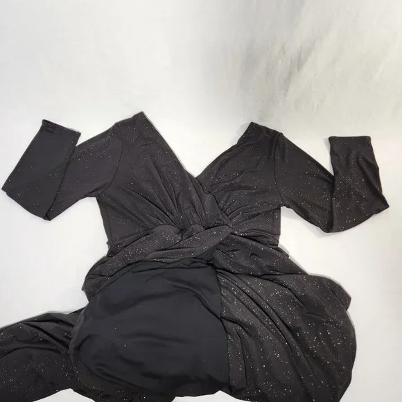TIFFANY ROSE Maternity Isabella Glitter Black Surplice Dress Size6 USA 14/16. - Picture 6 of 16